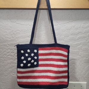 Chateau Handmade Crotched American Flag Purse Patriotic